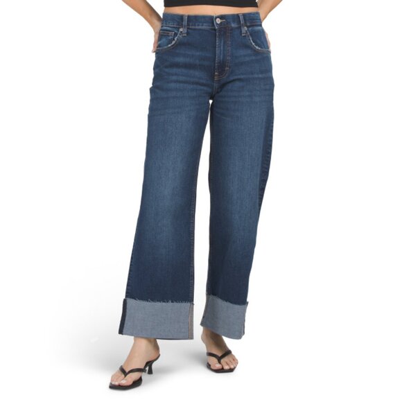 LUCKY BRAND Denim - LUCKY BRAND Recline Drama Rinse High Rise Wide Leg With Cuff Jeans